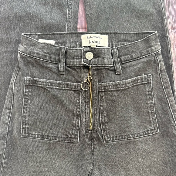 Reformation Peyton Zip Ultra High Rise Bootcut Jeans - Picture 6 of 10